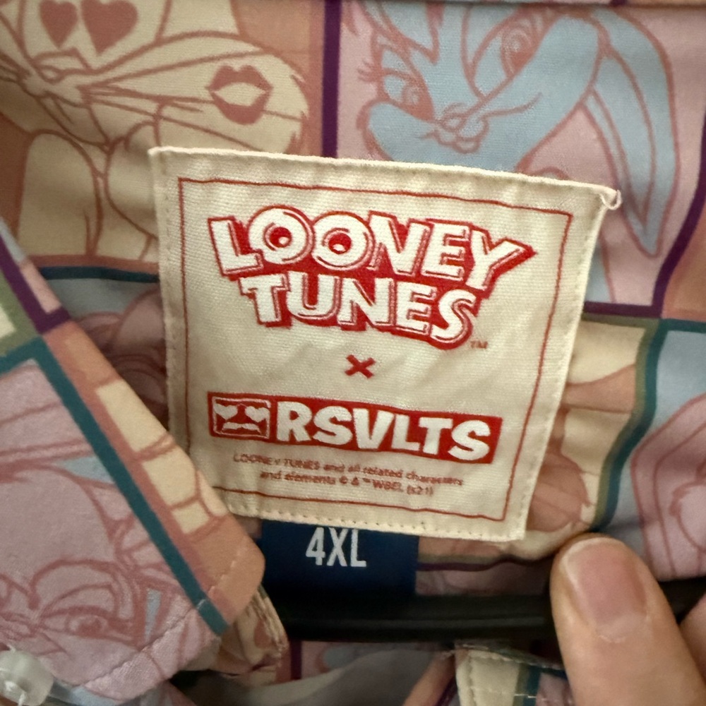 RSVLTS Looney Tunes Multicolor Casual Button Down Shirt